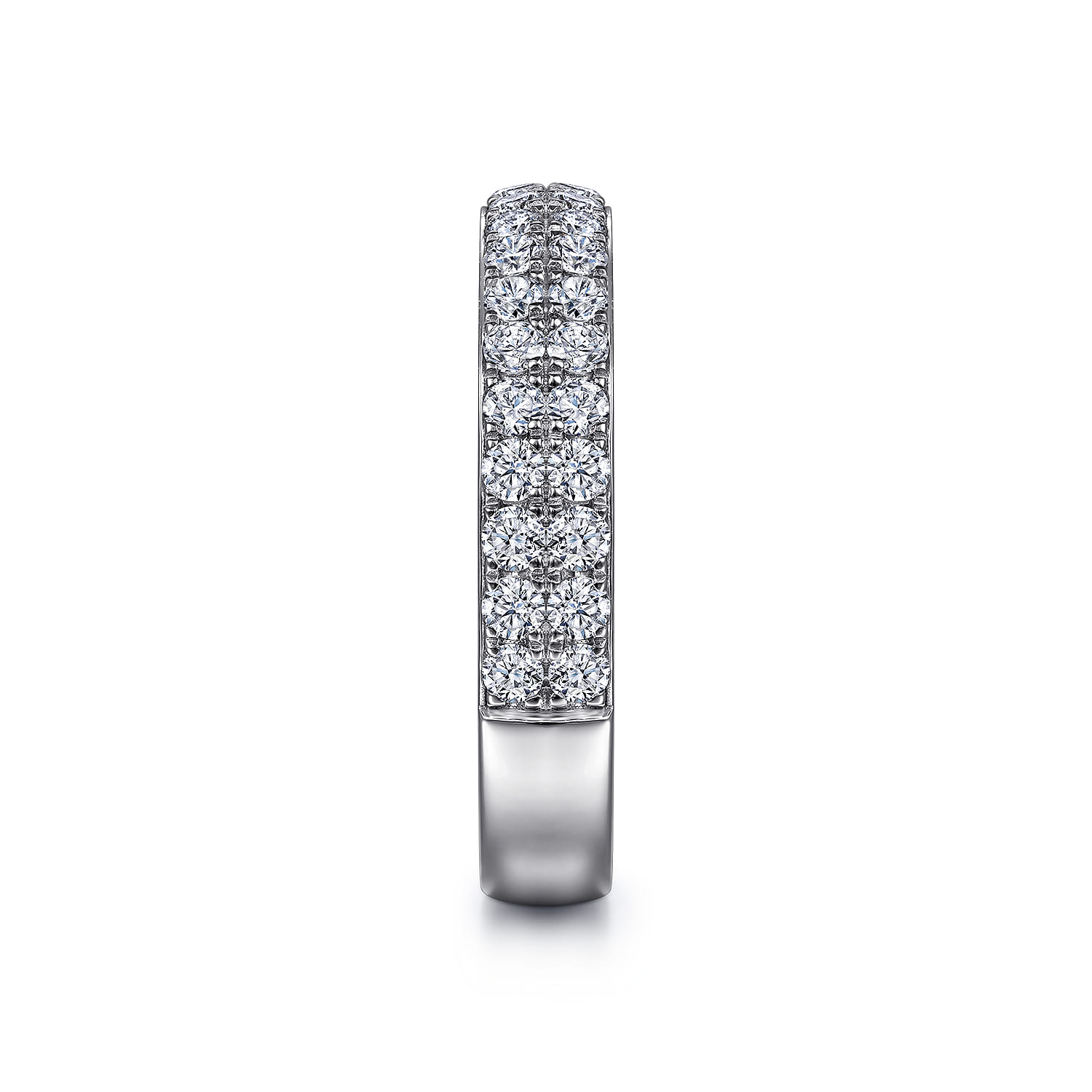 Fancy Wedding Ring in 14k White Gold with Round Natural Diamond at Gabriel & Co. - Shot 4