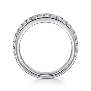 Two Row 14K White Gold Micro Pave Diamond Anniversary Band