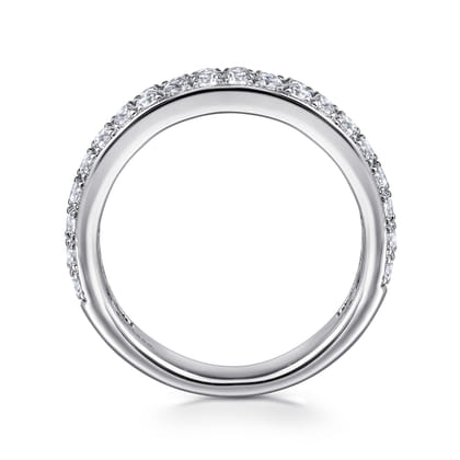 Two Row 14K White Gold Micro Pave Diamond Anniversary Band