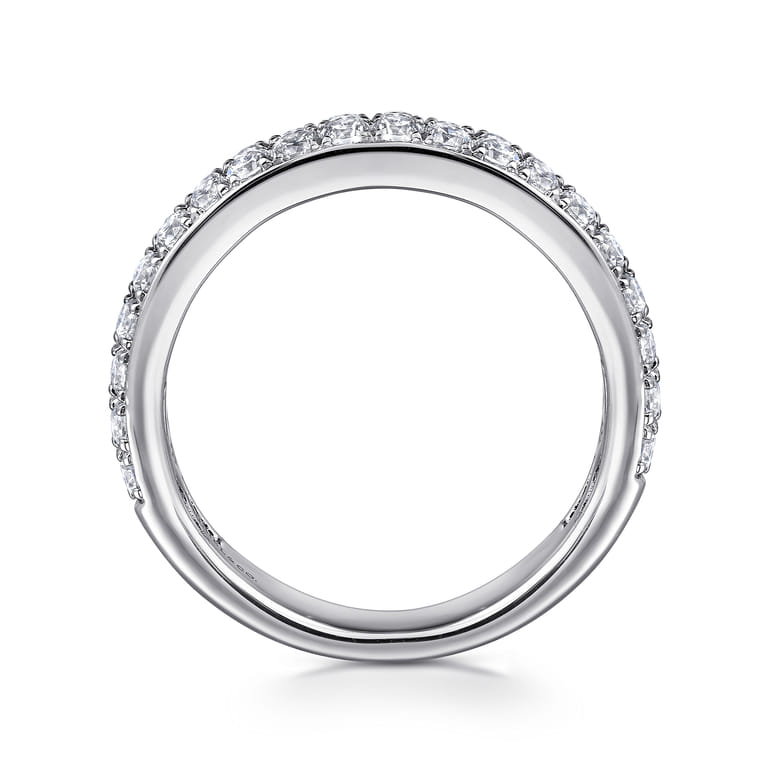Fancy Wedding Ring in 14k White Gold with Round Natural Diamond at Gabriel & Co. - Shot 2