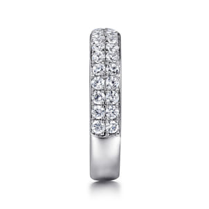 Two Row 14K White Gold Micro Pave Diamond Anniversary Band