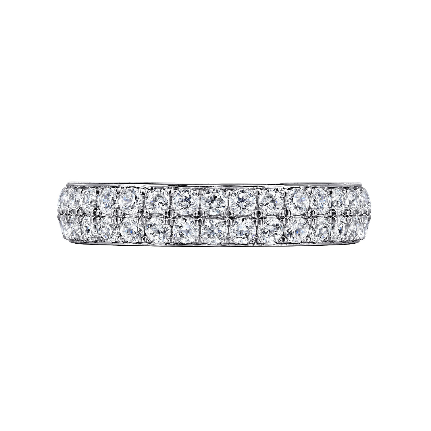 Fancy Wedding Ring in 14k White Gold with Round Natural Diamond at Gabriel & Co. - Shot 6