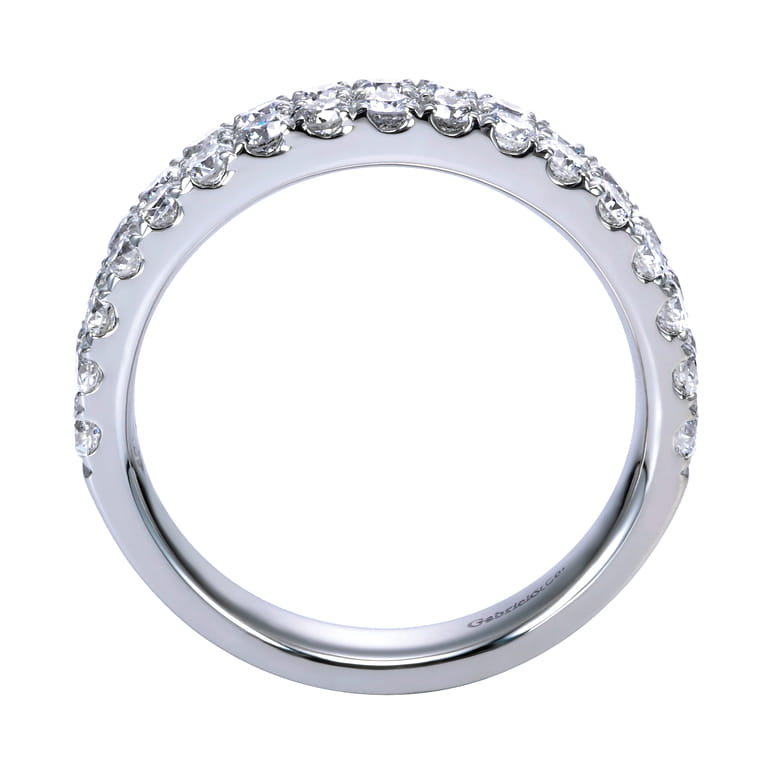 Fancy Wedding Ring in 14k White Gold with Round Natural Diamond at Gabriel & Co. - Shot 2