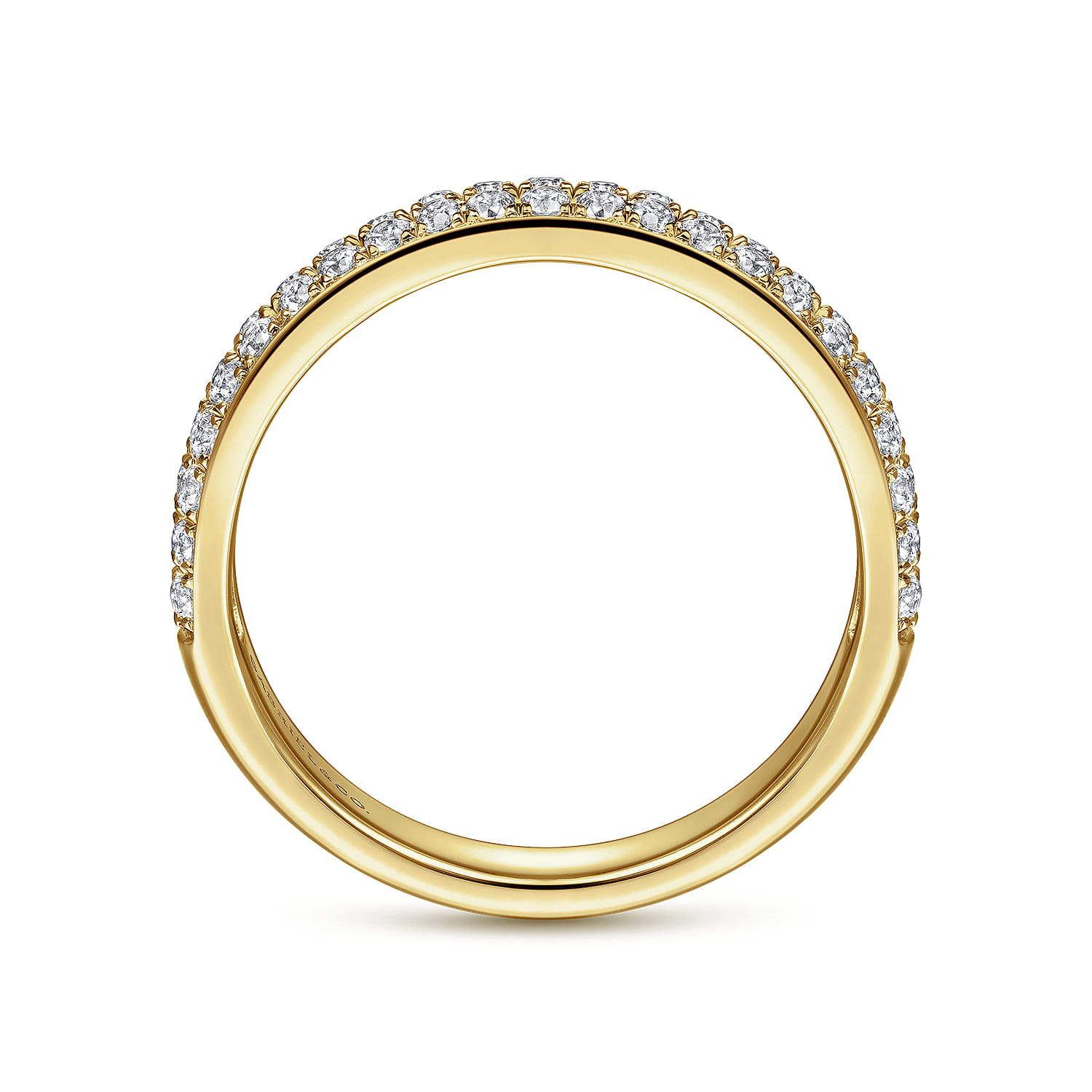 Fancy Wedding Ring in 14k Yellow Gold with Round Natural Diamond at Gabriel & Co. - Shot 2