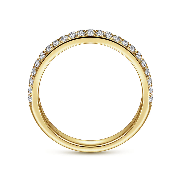 Fancy Wedding Ring in 14k Yellow Gold with Round Natural Diamond at Gabriel & Co. - Shot 2