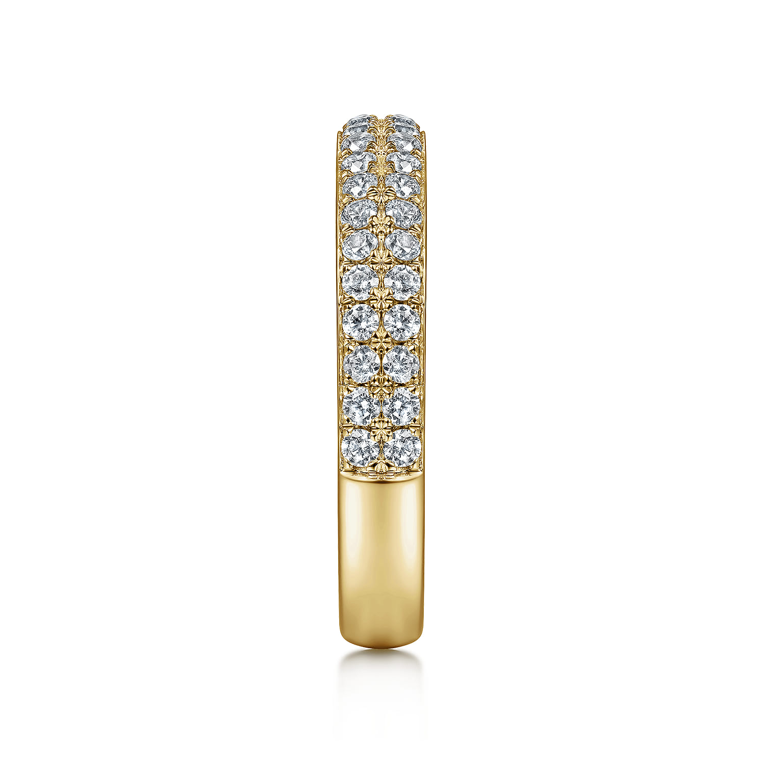 Fancy Wedding Ring in 14k Yellow Gold with Round Natural Diamond at Gabriel & Co. - Shot 4