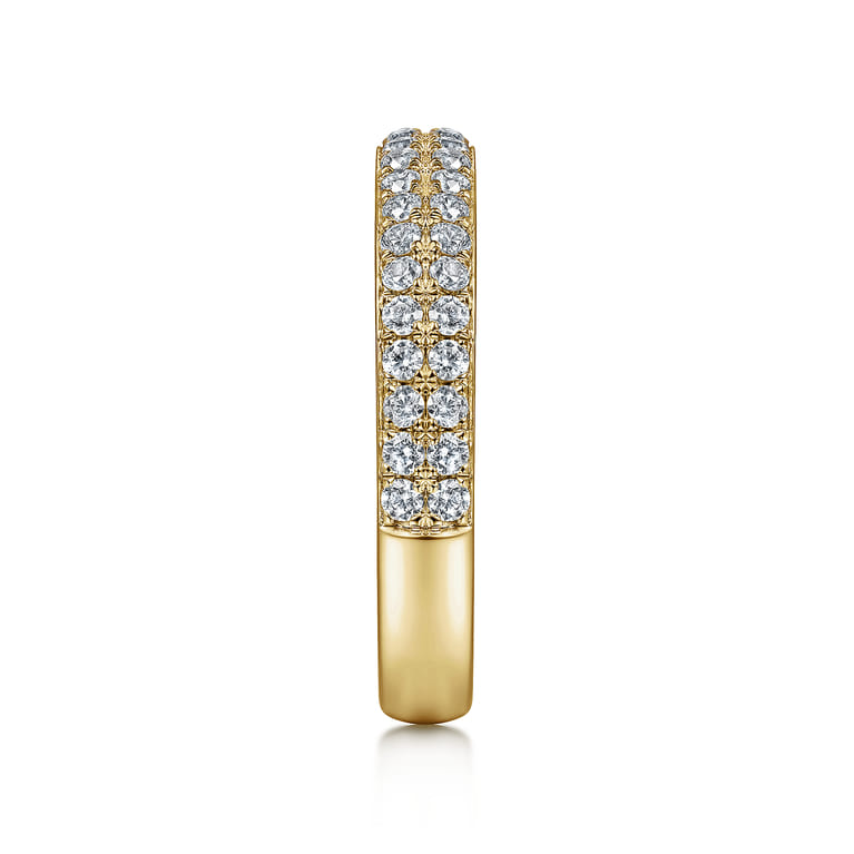 Fancy Wedding Ring in 14k Yellow Gold with Round Natural Diamond at Gabriel & Co. - Shot 4