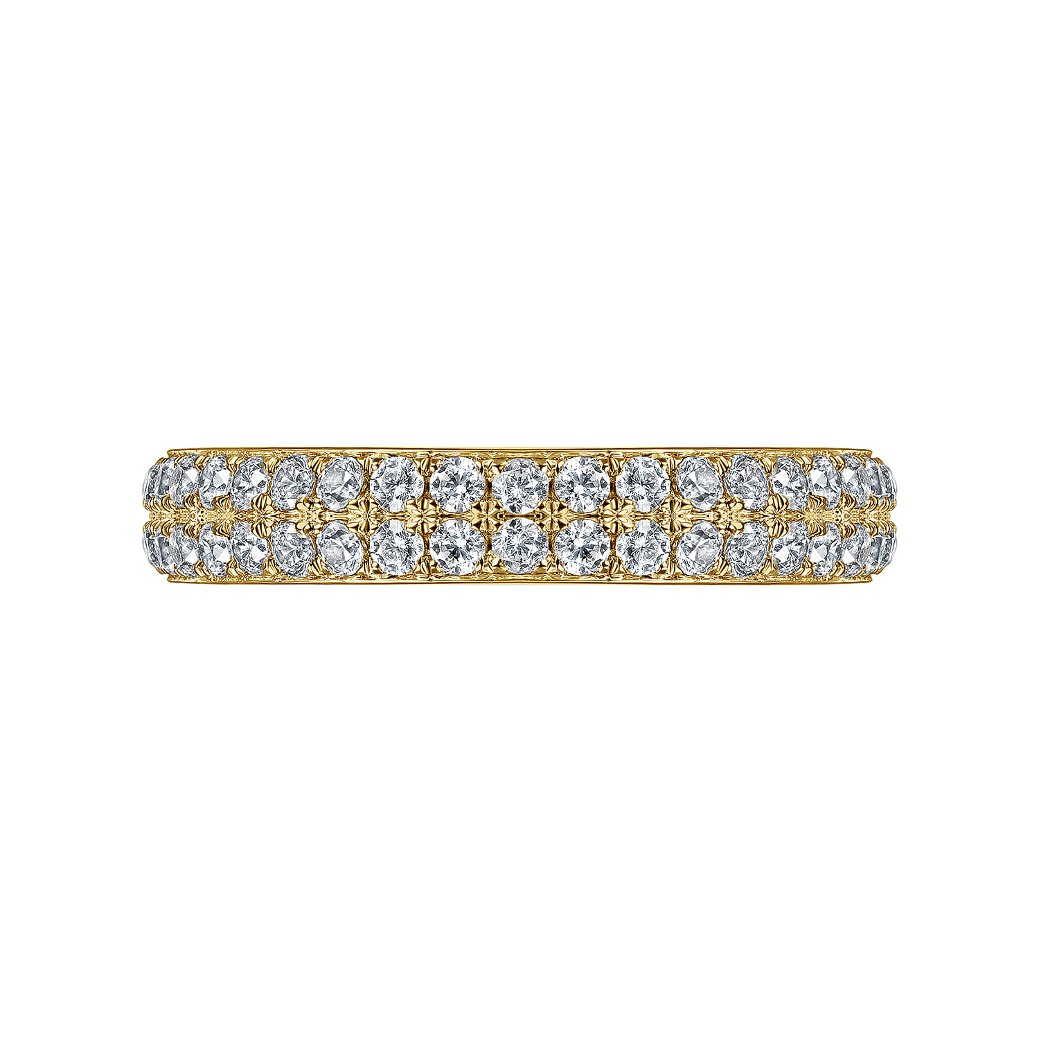 Fancy Wedding Ring in 14k Yellow Gold with Round Natural Diamond at Gabriel & Co. - Shot 5