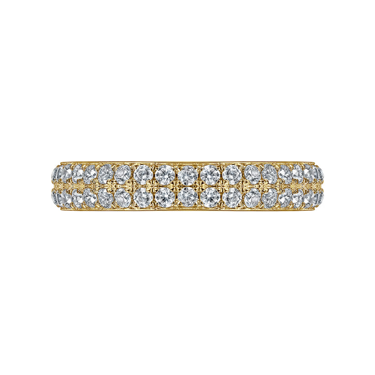 Fancy Wedding Ring in 14k Yellow Gold with Round Natural Diamond at Gabriel & Co. - Shot 5