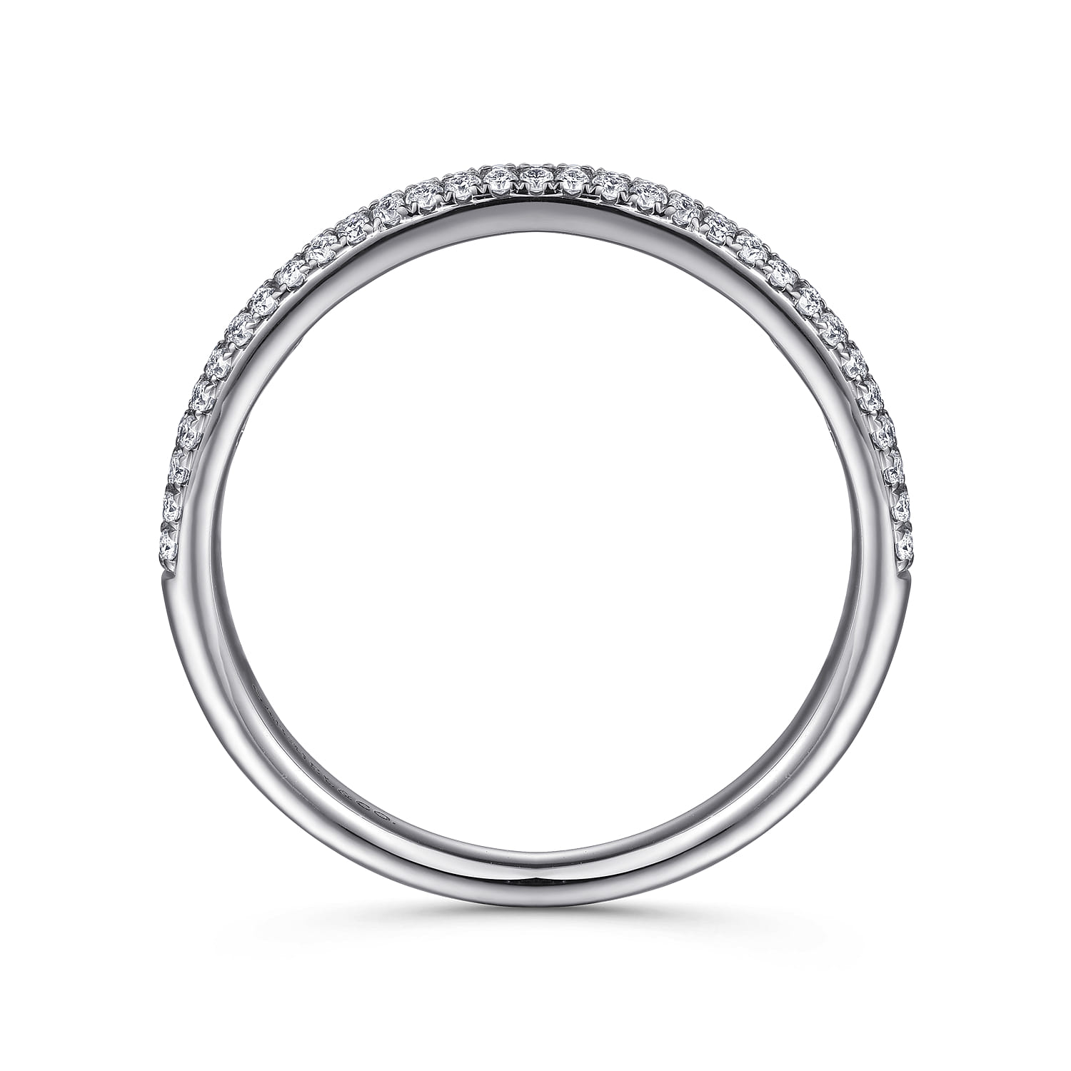 Straight Wedding Ring in Platinum with Round Natural Diamond at Gabriel & Co. - Shot 2