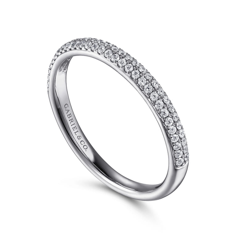 Straight Wedding Ring in Platinum with Round Natural Diamond at Gabriel & Co. - Shot 3