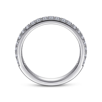Two Row Platinum Micro Pave Diamond Anniversary Band