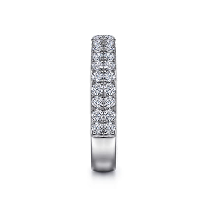 Two Row Platinum Micro Pave Diamond Anniversary Band