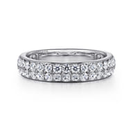 Two Row Platinum Micro Pave Diamond Anniversary Band