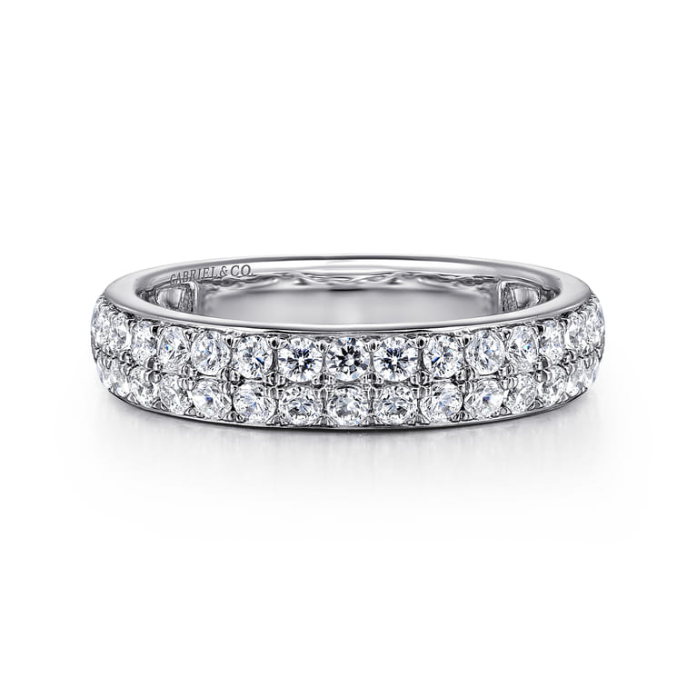 Fancy Wedding Ring in Platinum with Round Natural Diamond at Gabriel & Co. - Shot 1