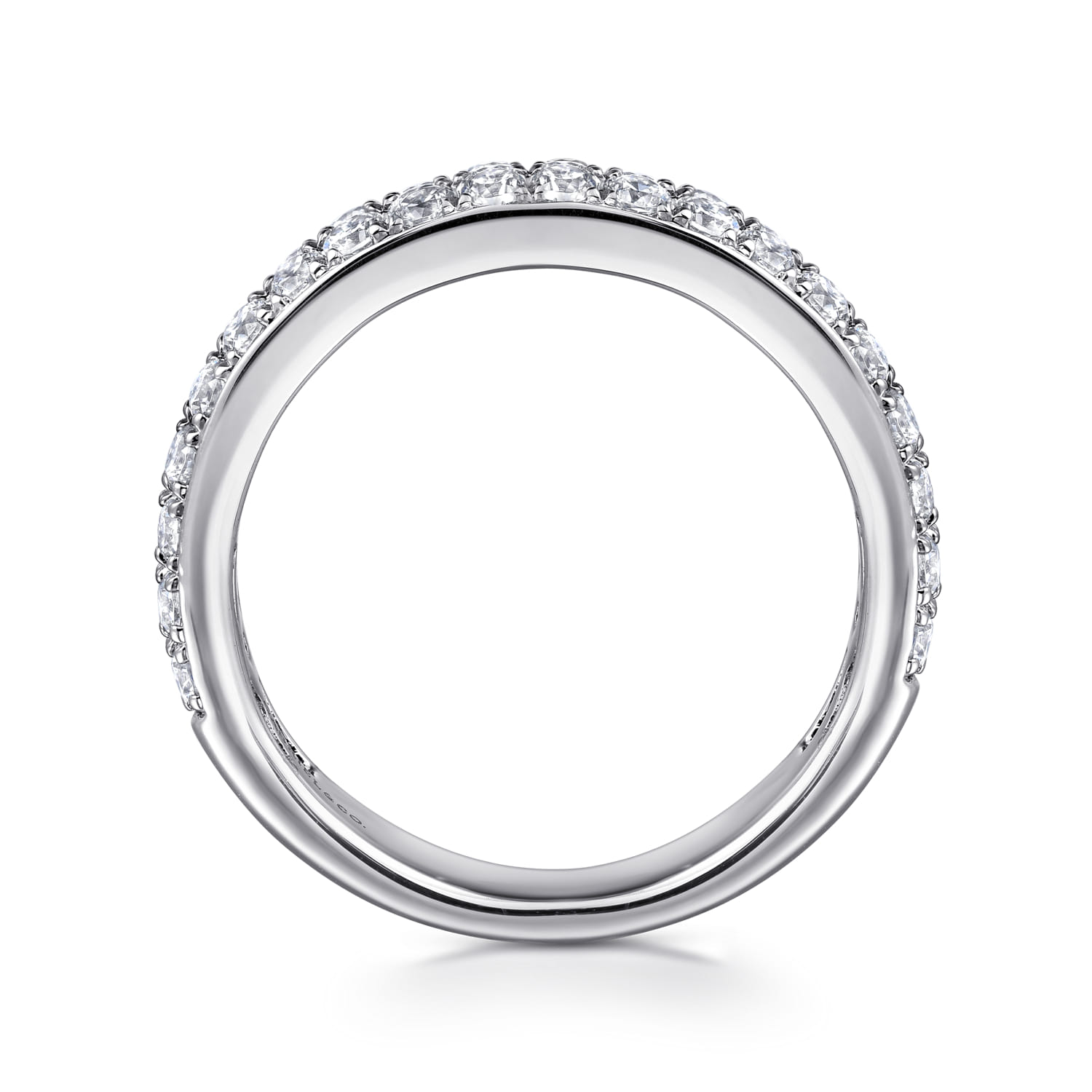 Fancy Wedding Ring in Platinum with Round Natural Diamond at Gabriel & Co. - Shot 2