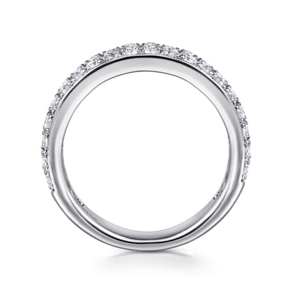 Two Row Platinum Micro Pave Diamond Anniversary Band