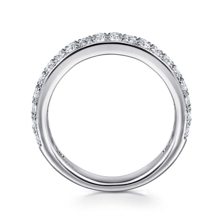 Fancy Wedding Ring in Platinum with Round Natural Diamond at Gabriel & Co. - Shot 2