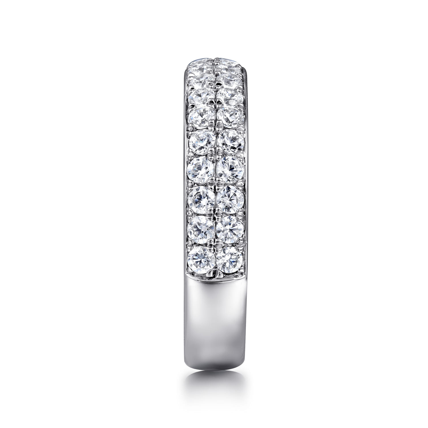 Fancy Wedding Ring in Platinum with Round Natural Diamond at Gabriel & Co. - Shot 4