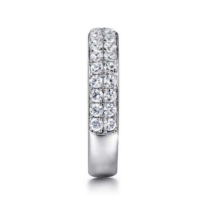 Two Row Platinum Micro Pave Diamond Anniversary Band