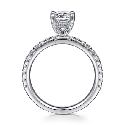 Ulani - 14K White Gold Cushion Cut Diamond Engagement Ring