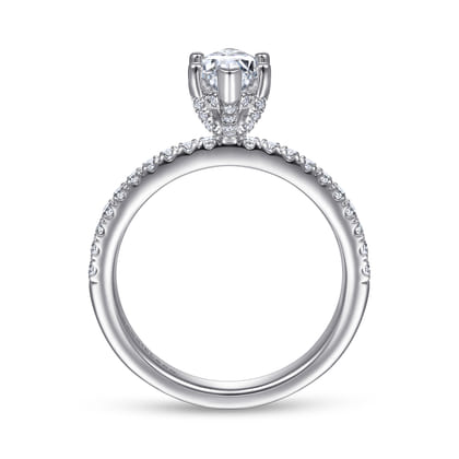 Ulani - 14K White Gold Marquise Diamond Engagement Ring