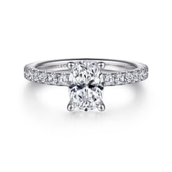 Ulani - 14K White Gold Oval Diamond Engagement Ring
