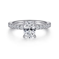 Ulani - 14K White Gold Oval Diamond Engagement Ring