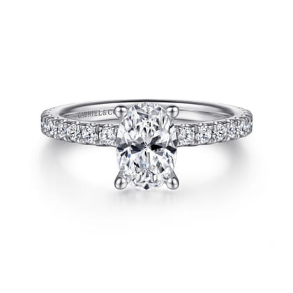 Ulani - 14K White Gold Oval Diamond Engagement Ring