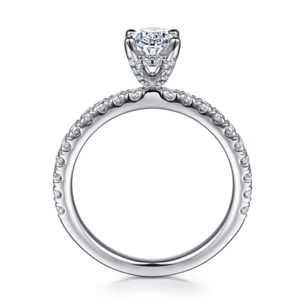 Ulani - 14K White Gold Oval Diamond Engagement Ring