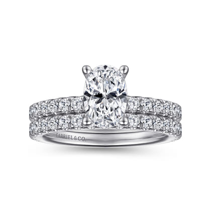 Ulani - 14K White Gold Oval Diamond Engagement Ring