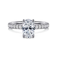 Ulani - 14K White Gold Oval Diamond Engagement Ring