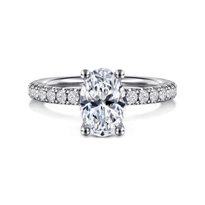 Ulani - 14K White Gold Oval Diamond Engagement Ring