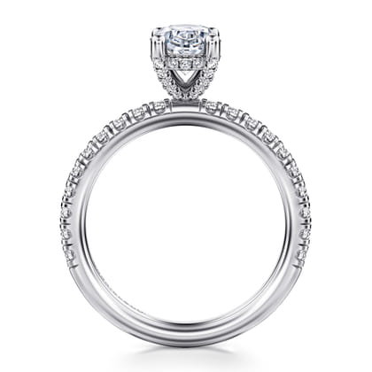 Ulani - 14K White Gold Oval Diamond Engagement Ring