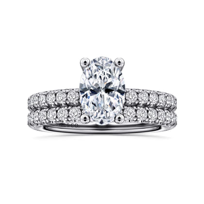 Ulani - 14K White Gold Oval Diamond Engagement Ring