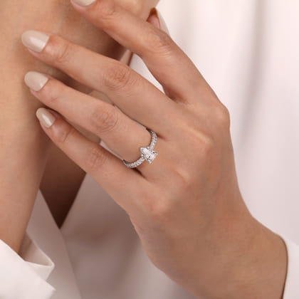 Ulani - 14K White Gold Pear Shape Diamond Engagement Ring