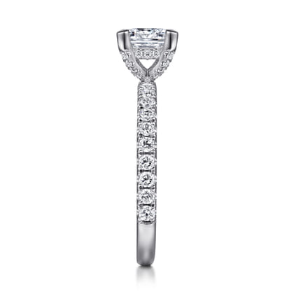 Ulani - 14K White Gold Princess Cut Diamond Engagement Ring