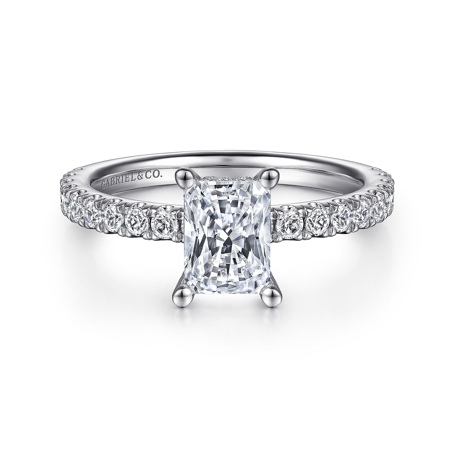 Popular 14k white gold diamond engagement ring