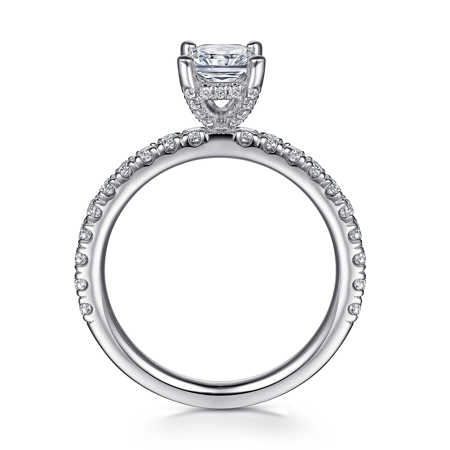 Ulani - 14k White Gold 1 Carat Radiant Cut Straight Natural