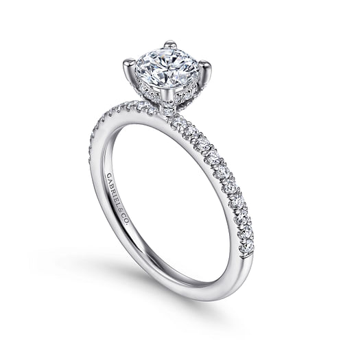 Ulani - 14K White Gold Round Diamond Engagement Ring - 0.3 ct - Shot 3