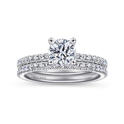 Ulani - 14K White Gold Round Diamond Engagement Ring