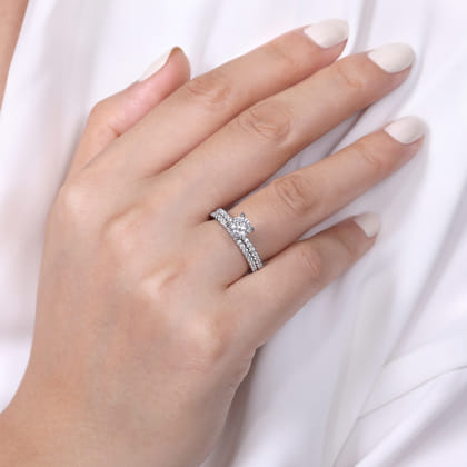 Ulani - 14K White Gold Round Diamond Engagement Ring