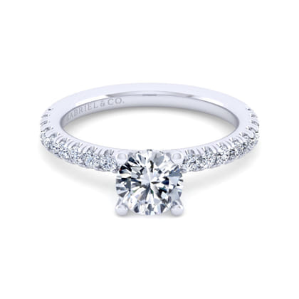 Ulani - 14K White Gold Round Diamond Engagement Ring