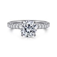 Ulani - 14K White Gold Round Diamond Engagement Ring