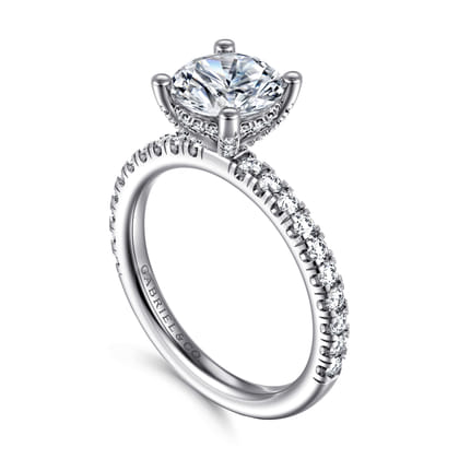 Ulani - 14K White Gold Round Diamond Engagement Ring