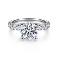 Ulani - 14K White Gold Round Diamond Engagement Ring