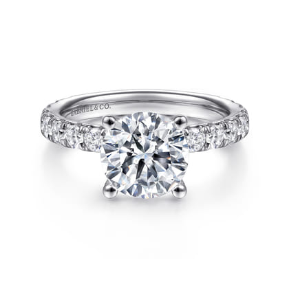 Ulani - 14K White Gold Round Diamond Engagement Ring