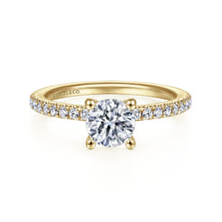 Ulani - 14K Yellow Gold Round Diamond Engagement Ring