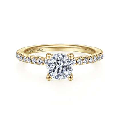 Ulani - 14K Yellow Gold Round Diamond Engagement Ring