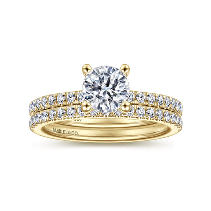 Ulani - 14K Yellow Gold Round Diamond Engagement Ring